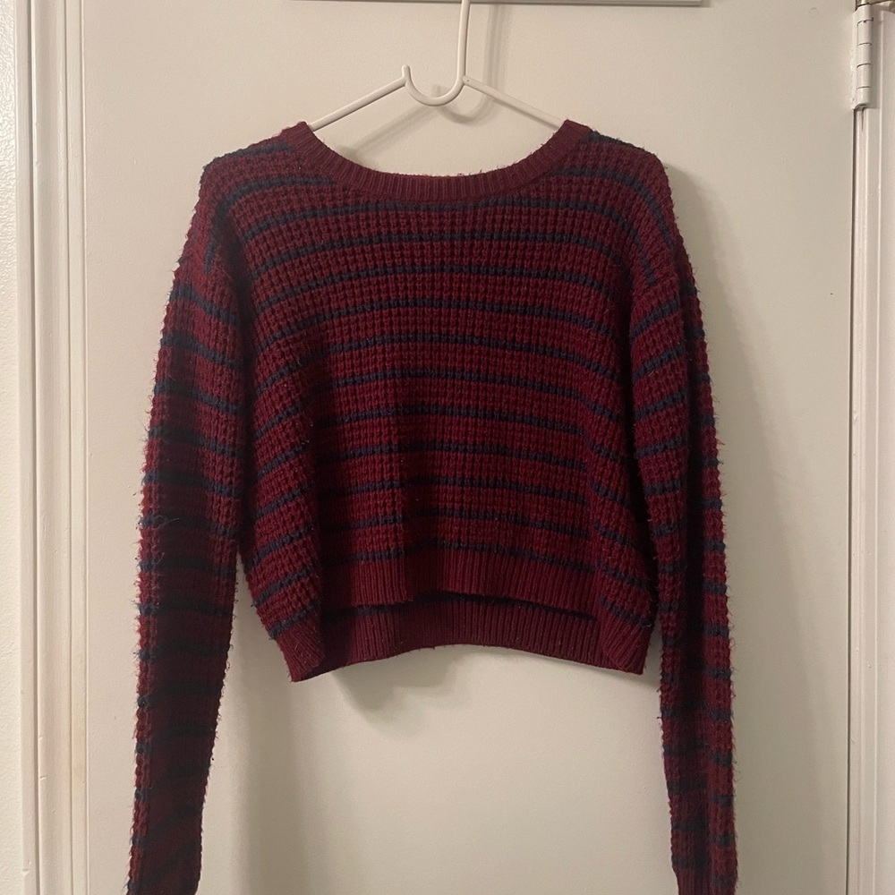 Maroon Striped Sweater